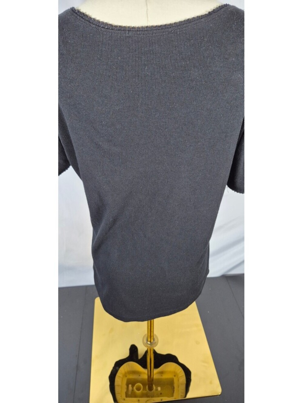 Forever 21 Plus 2X Black Ribbed Scoop Neck Tie Front Top - Picture 4 of 6